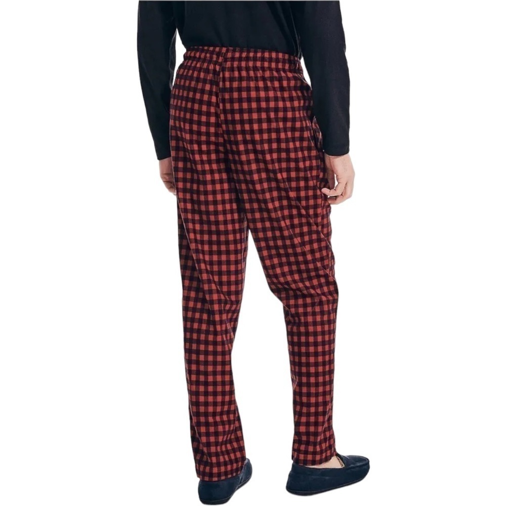 Nautica Cozy Fleece Polyester Red Plaid Mens Pajama Pants Size Large - Picture 2 of 12